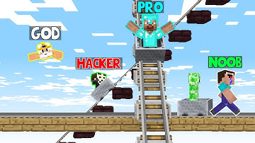 Minecraft Battle: ROLLER COASTER CHALLENGE! NOOB vs PRO vs HACKER vs GOD in Minecraft Animation