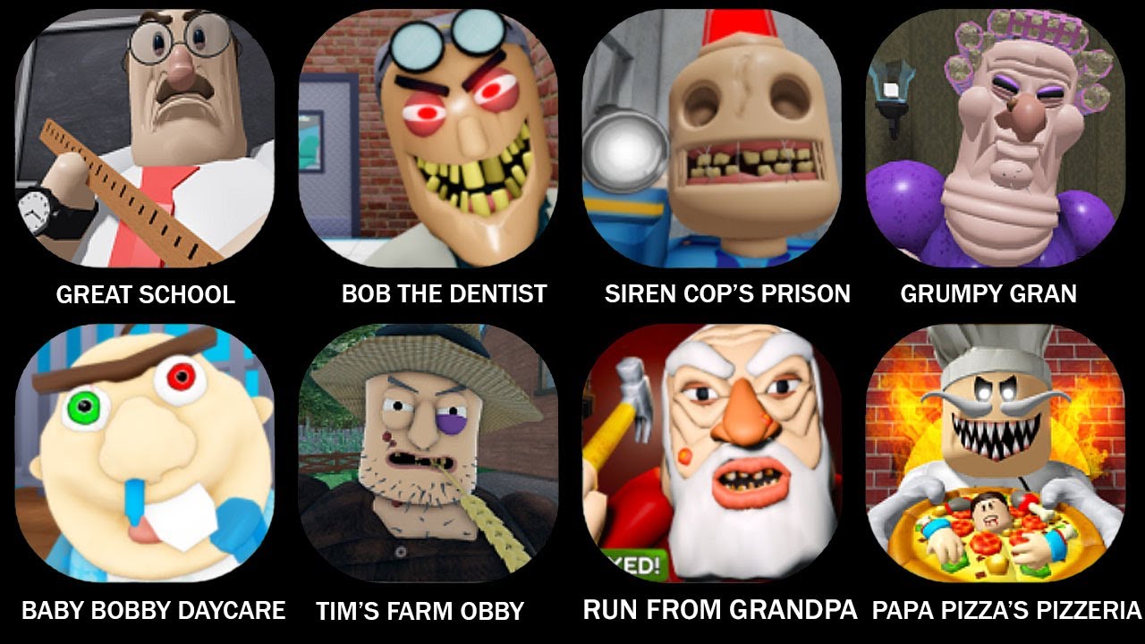 ROBLOX GREAT SCHOOL BREAKOUT, ESCAPE BOB THE DENTIST SCARY OBBY, SEREN COP'S PRISON RUN 