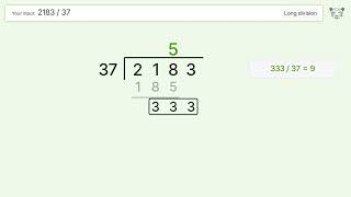 Long Division Problem 2183/37: Step-by-Step Video Solution