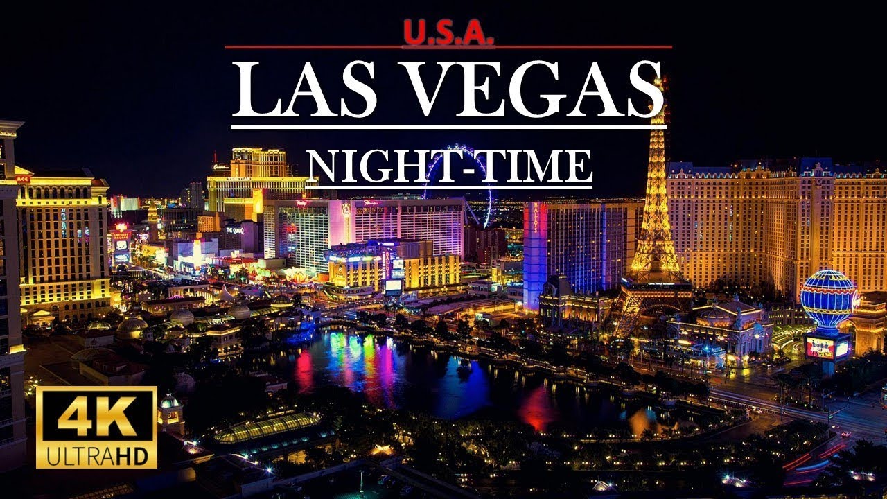 Las Vegas, Nevada, USA 🇺🇸 in 4K ULTRA HD 60FPS at night by Dron