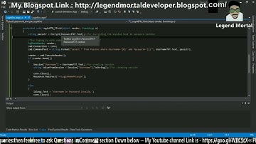 Login With encoded password | asp.net with c# (Password encoding part 2)