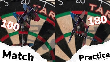 Does a professional dart player play better in practice or game
