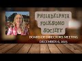 December 6 2023  philadelphia folksong society board of directors meeting