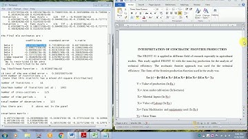 HOW TO WRITE THE INTERPRETATION FOR STOCHASTIC FRONTIER PRODUCTION- FRONTIER 4.1