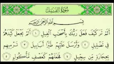 سورة الفيل مكتوبة بصوت ماهر المعيقلي Maher Almuaiql surah quran