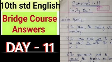 10th Class bridge course (setu abhyaskram) English day 11 (statement 11)