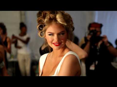 Model Kate Upton behind the scenes hair and make-up at Swim Week in Miami Beach