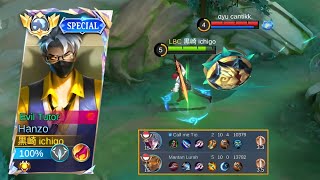 MOMEN HANZO SOLO RANK HARD GAME!! APA YANG AKAN DI LAKUKAN OLEH HANZO? -Mobile Legends