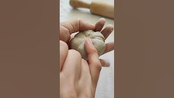 DIY how to make a clay pumpkin part 1🎃 #clayart #pumpkin #halloween #diy #diycrafts #shortsfeed