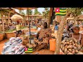 Rural african village market day in togo   cheapest food market anfoin togo  west africa 