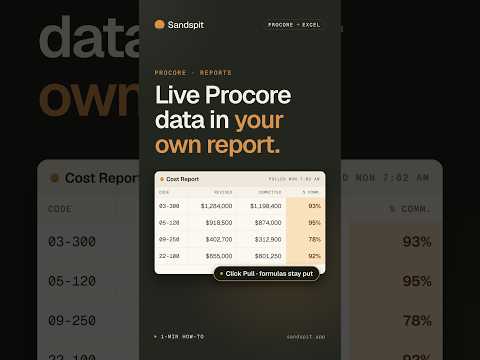 Thumbnail for Pull Procore data into Excel for custom reports