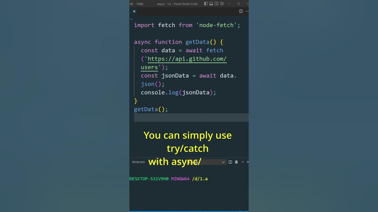 JavaScript async/await and try/catch - Beginner's Guide - YouTube