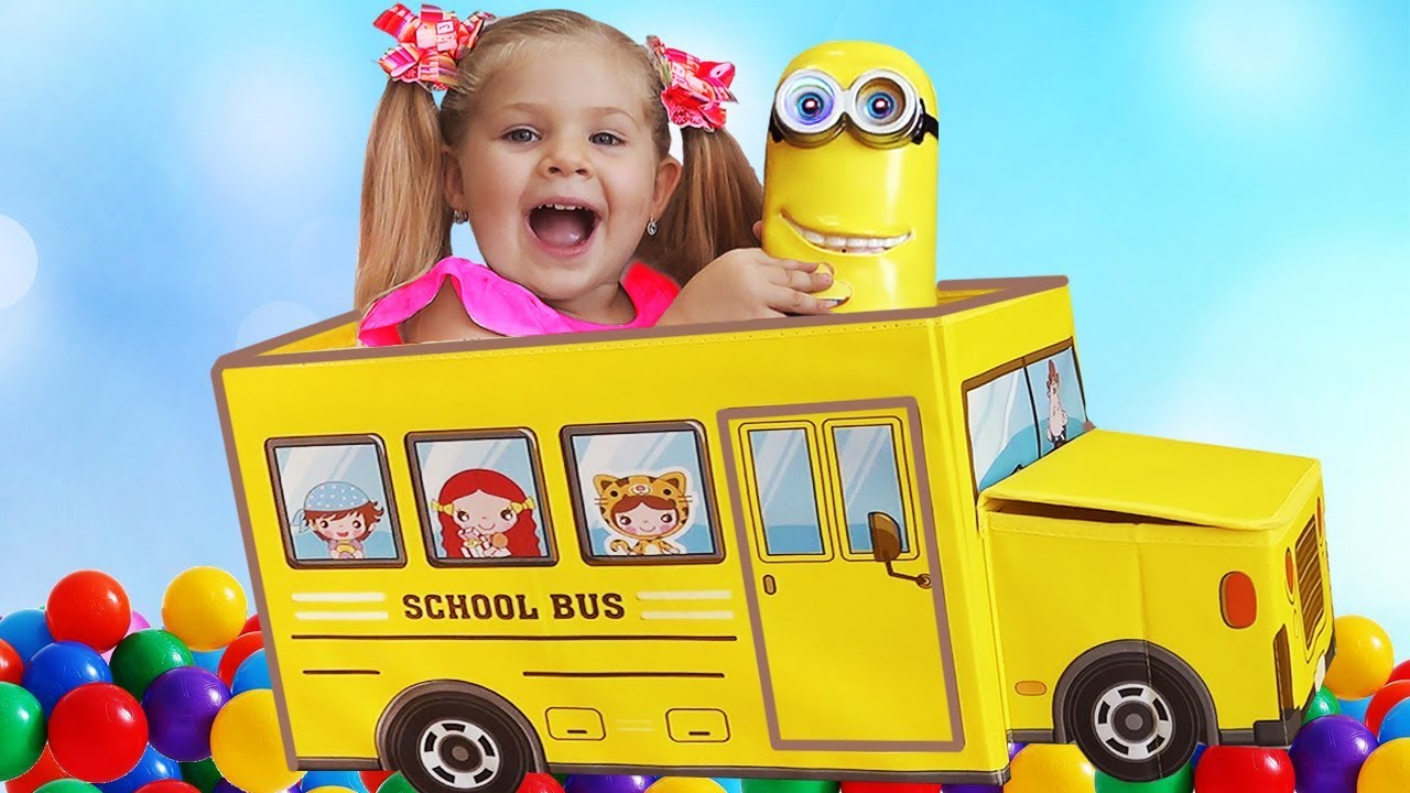 Wheels On The Bus with Diana  Nursery Rhymes  Kids Songs