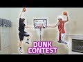 GREATEST HOUSE MINI NBA BASKETBALL DUNK CONTEST EVER!! (INSANE)