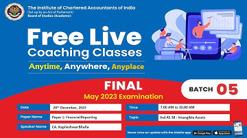 Final Paper 1: FR | Topic: Ind AS 38 : Intangible Assets | Session 1 | 20 Dec, 2022