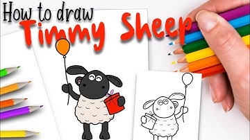 #60 How to draw Timmy from Shaun the Sheep easy step by step for beginners | Rainbow art for kids