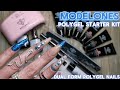Gorgeous long blue nail extensions how to use dual forms with polygel ft modelones poly nail gel kit