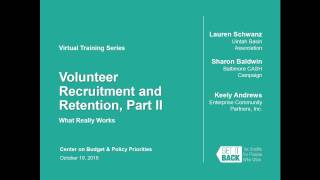 VITA Volunteer Recruitment and Retention, Part II: What Really Works