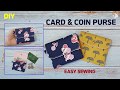 DIY/ CUTE CARD & COIN PURSE/ MINI WALLET/ 귀여운 카드 & 동전지갑 만들기/ 미니 지갑 만들기 / easy sewing/ tutorial