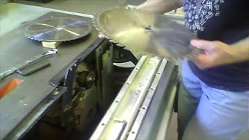 changing the blade on a Felder sliding table saw