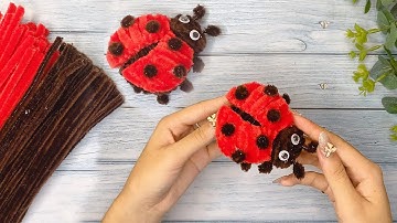 How To Make Pipe cleaner Ladybug 🐞 DIY Pipe Cleaner Ladybug Making Tutorial - Pipe cleaner craft