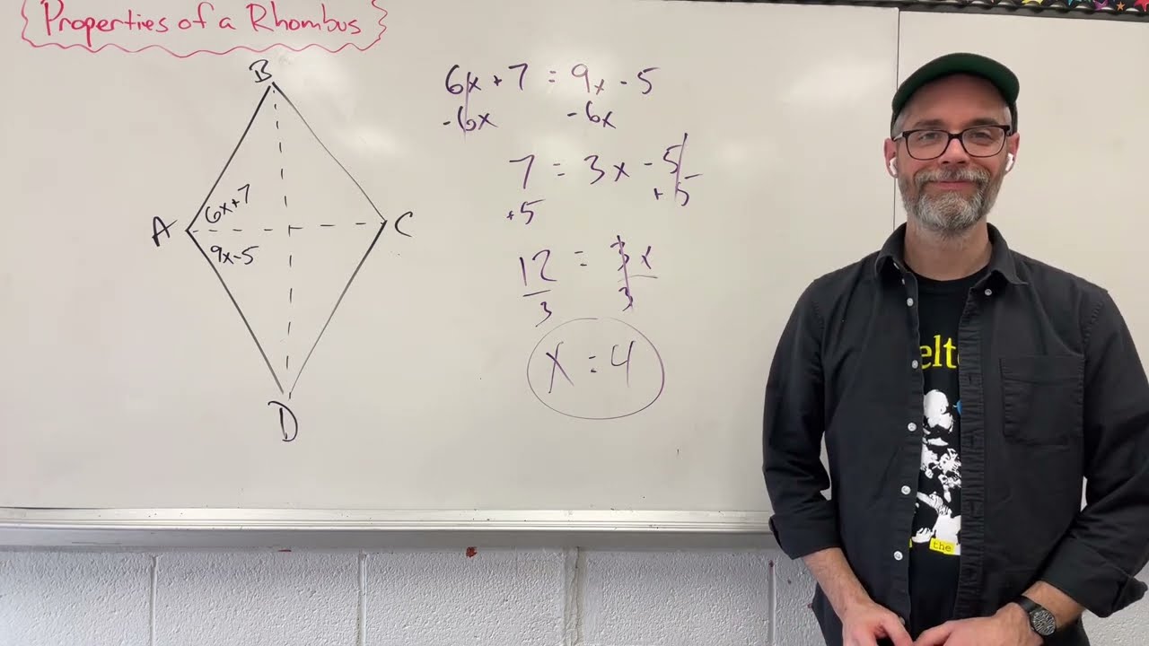 Geometry - Properties of a Rhombus and Algebra