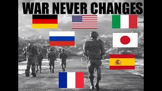 "WAR NEVER CHANGES" in Different Languages [Fallout 4 Intro]