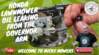 Honda Lawn Mower leaking Oil From The Governor Arm.. Here's A Fix