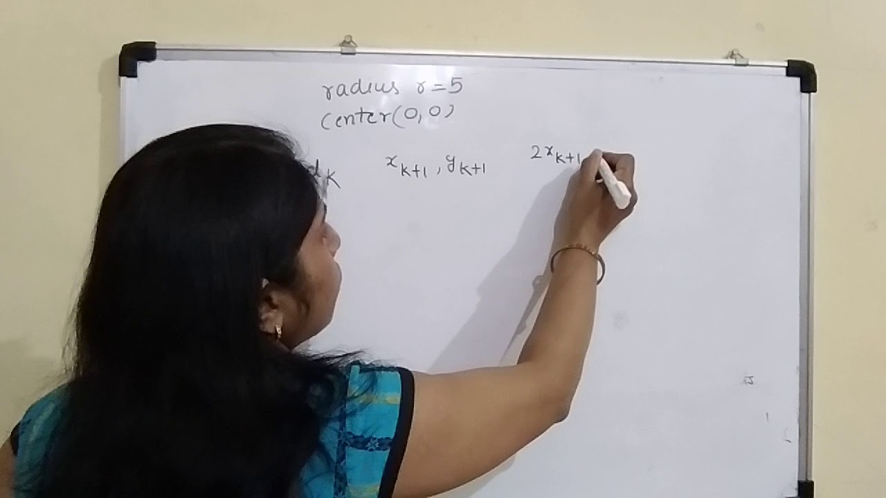 Mid point circle algorithm steps and numerical - YouTube