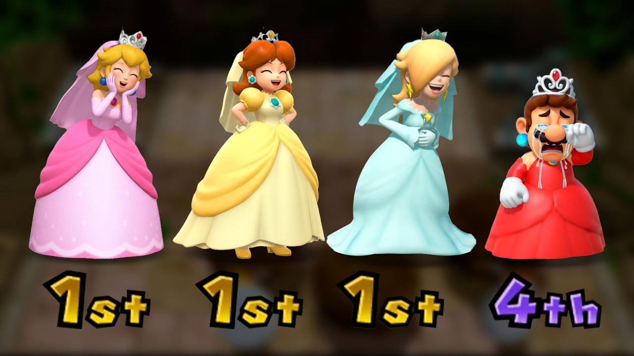 マリオパーティ等 3点セット マリオパーティシリーズ】全1vs3ミニゲーム対決！花嫁ピーチ＆デイジー