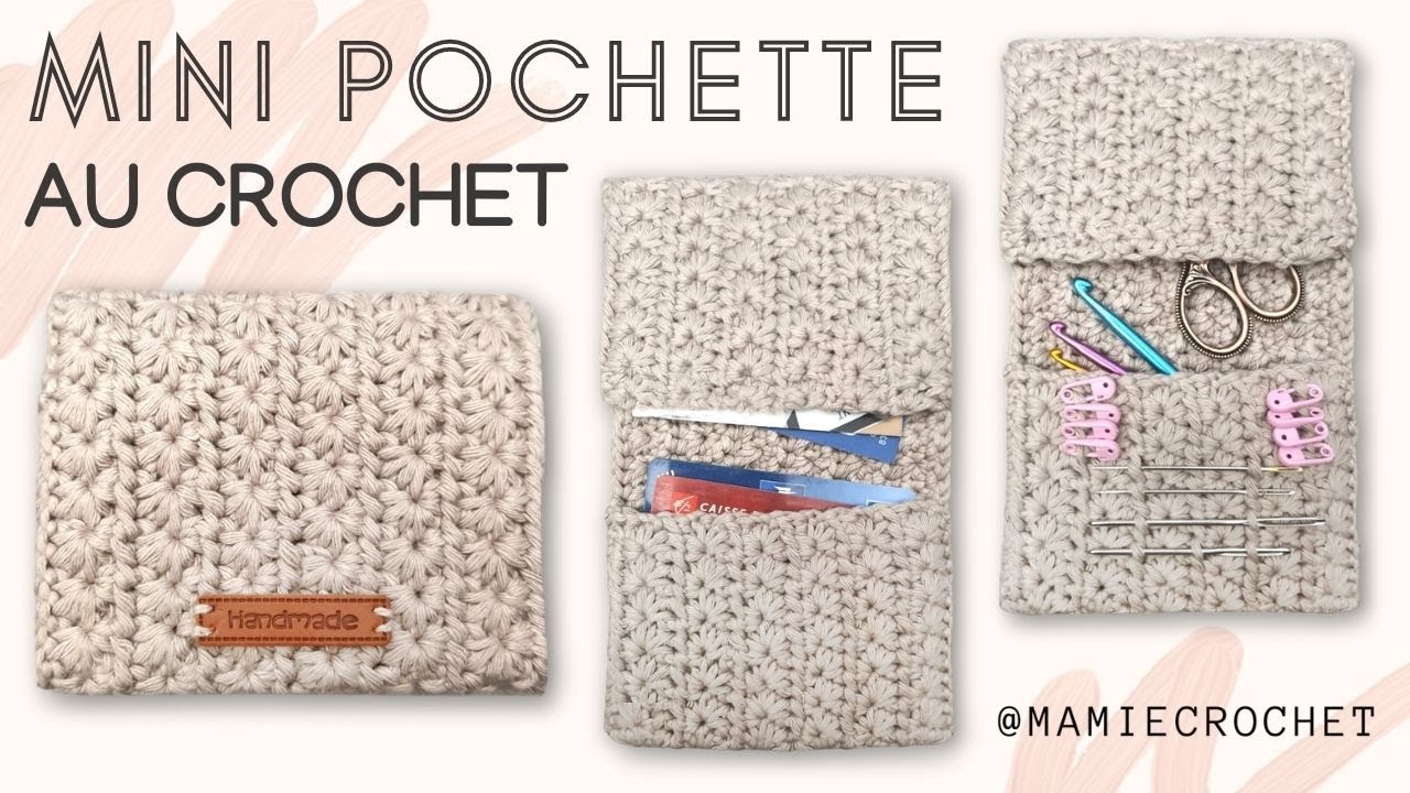 Comment faire une MINI POCHETTE // PORTE CARTES  FACILE🧶 AU CROCHET 🧶 TUTO PAS A PAS #mamiecrochet