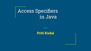 24 Access specifiers or Access Modifiers in Java