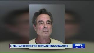 LI man charged with threatening 2 U.S. senators
