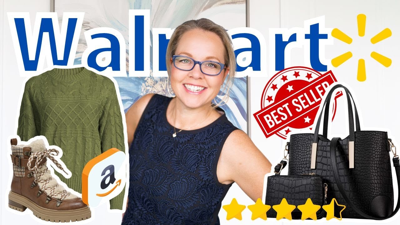 Walmart + Amazon Fall Try on Haul Amazon Best Sellers Walmart Boots + Sweaters Holiday Gift