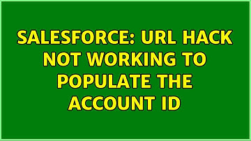 Salesforce: URL hack not working to populate the Account Id