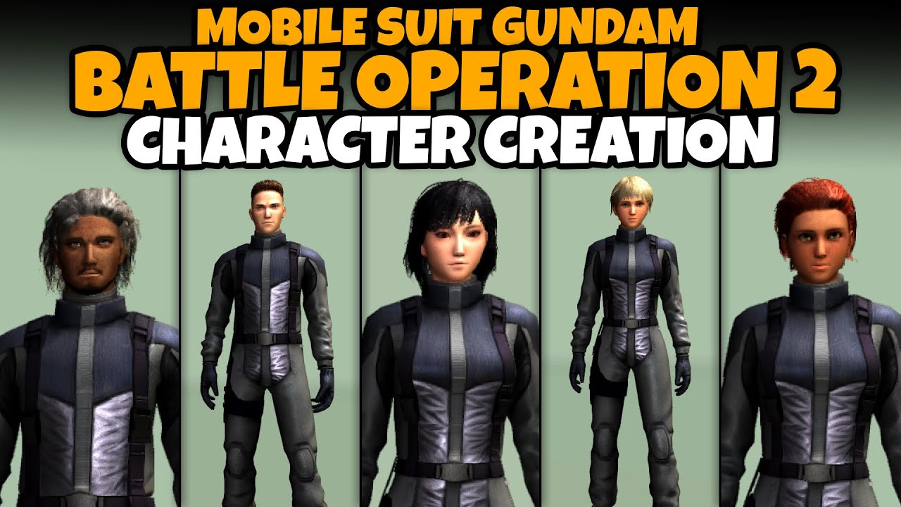 MOBILE SUIT GUNDAM: BATTLE OPERATION 2 Character Creation (Male ...