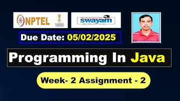 Programming in Java week 2 Answers Solutions nptel assignment 2 | Jan 2025