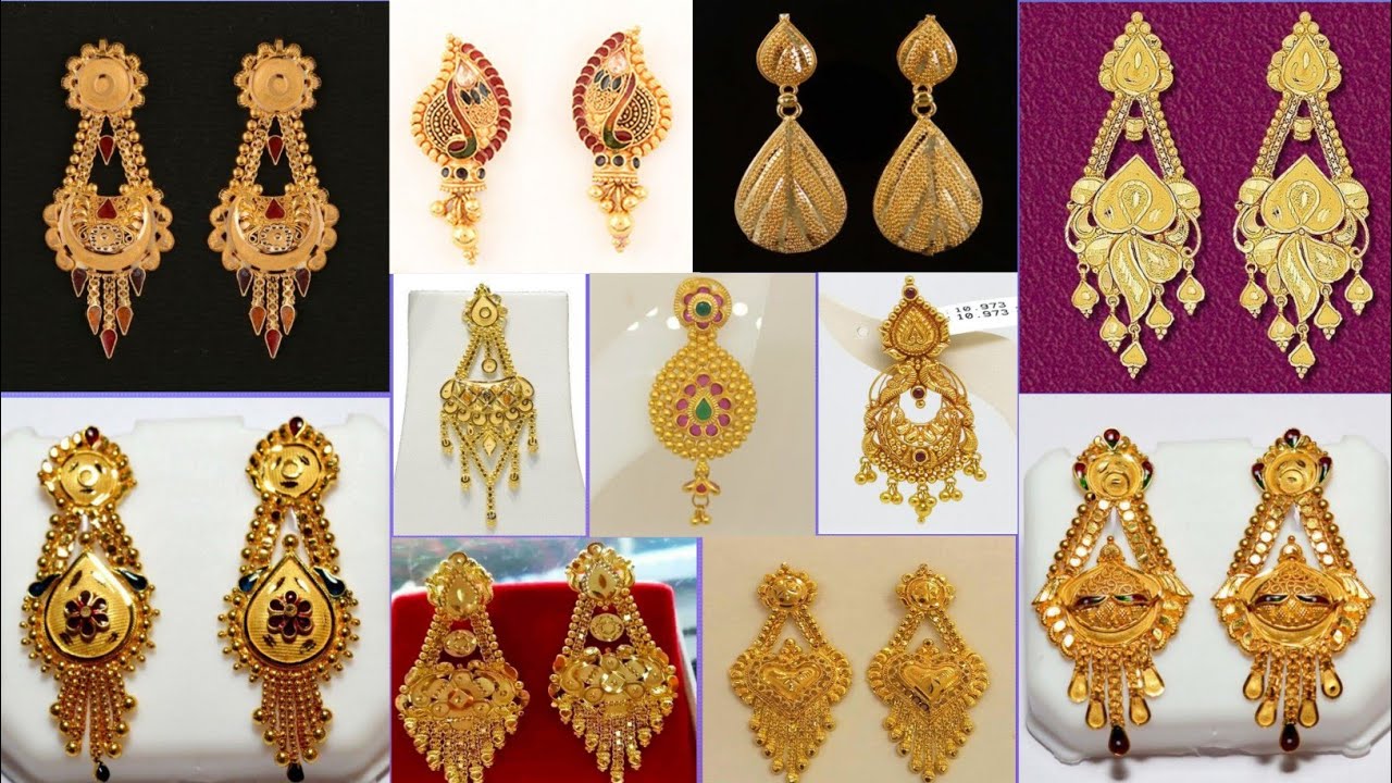 Most Popular Gold earring design|| Jhumka Design|| Kaner dul|| Daily ...