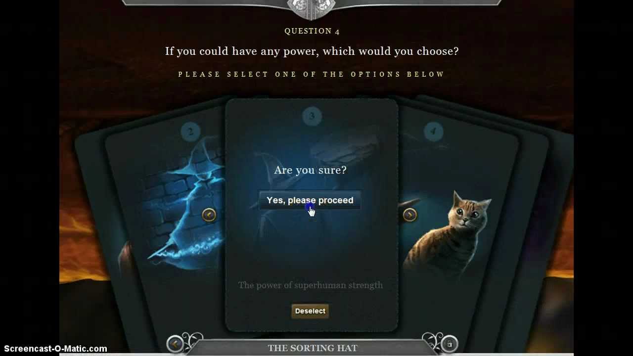 Pottermore Sorting Hat Quiz YouTube