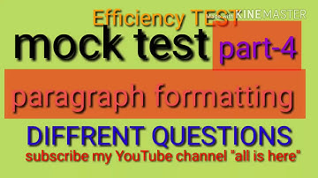 Efficiency Mock Test || Formatting of Table/paragraph- part-4|| Rajasthan high ccourt ldc exam ||