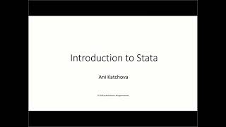 Introduction to Stata