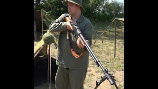 Easy Company, 2nd Marine Division M1918 A2 BAR Browning Automatic Rifle (Light Machine Gun) talk at the Lest We Forget World 