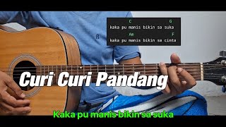 Chord gitar Curi Curi Pandang, Kaka pu manis bikin sa suka