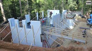 Insulated Concrete Forms (ICF) being installed in this time lapse video