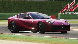 Enjoying the Ferrari 812 Superfast with no Driving Aids at Imola [Assetto Corsa PC]