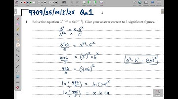 9709/35/M/J/25 -- A LEVEL PURE MATHEMATICS 3 PAPER 35 MAY/JUNE 2025 PART 1 (QNS 1 - 6)