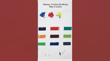 Making 9 Colors by mixing 3 main colors #asmr #satisfying #colormixing #paintmixing #art