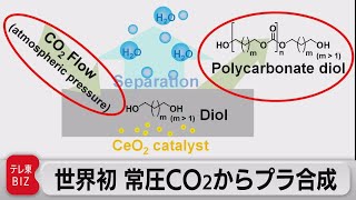 世界初 常圧CO2からプラスチックの直接合成に成功 大阪市立大・日本製鉄など（2021年7月28日）