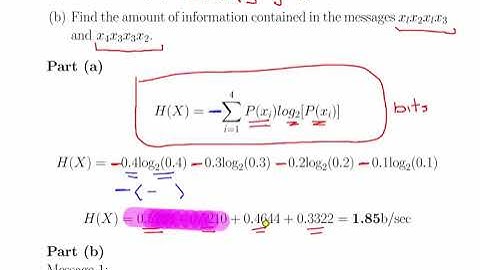 Measures of Entropy  - Worked Example