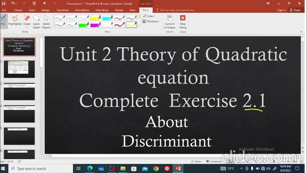 exercise-2-1-class-10-maths-kpk-board-discriminent-of-a-quadratic